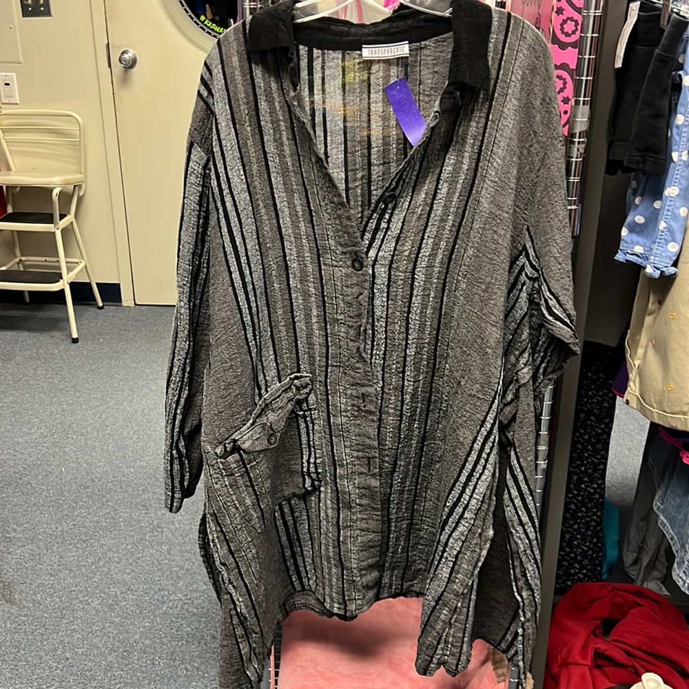 💜Transparente Black/Grey Dress 1X